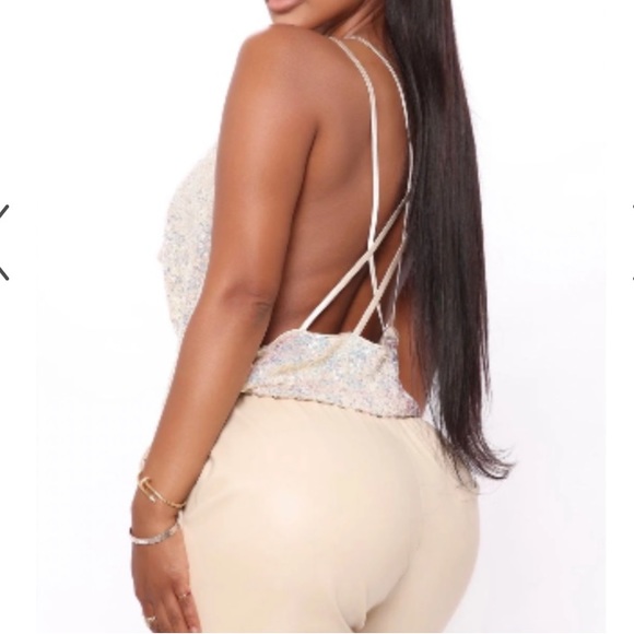 Sequin Cowl Neck Top (PLUS) - Picture 2 of 4